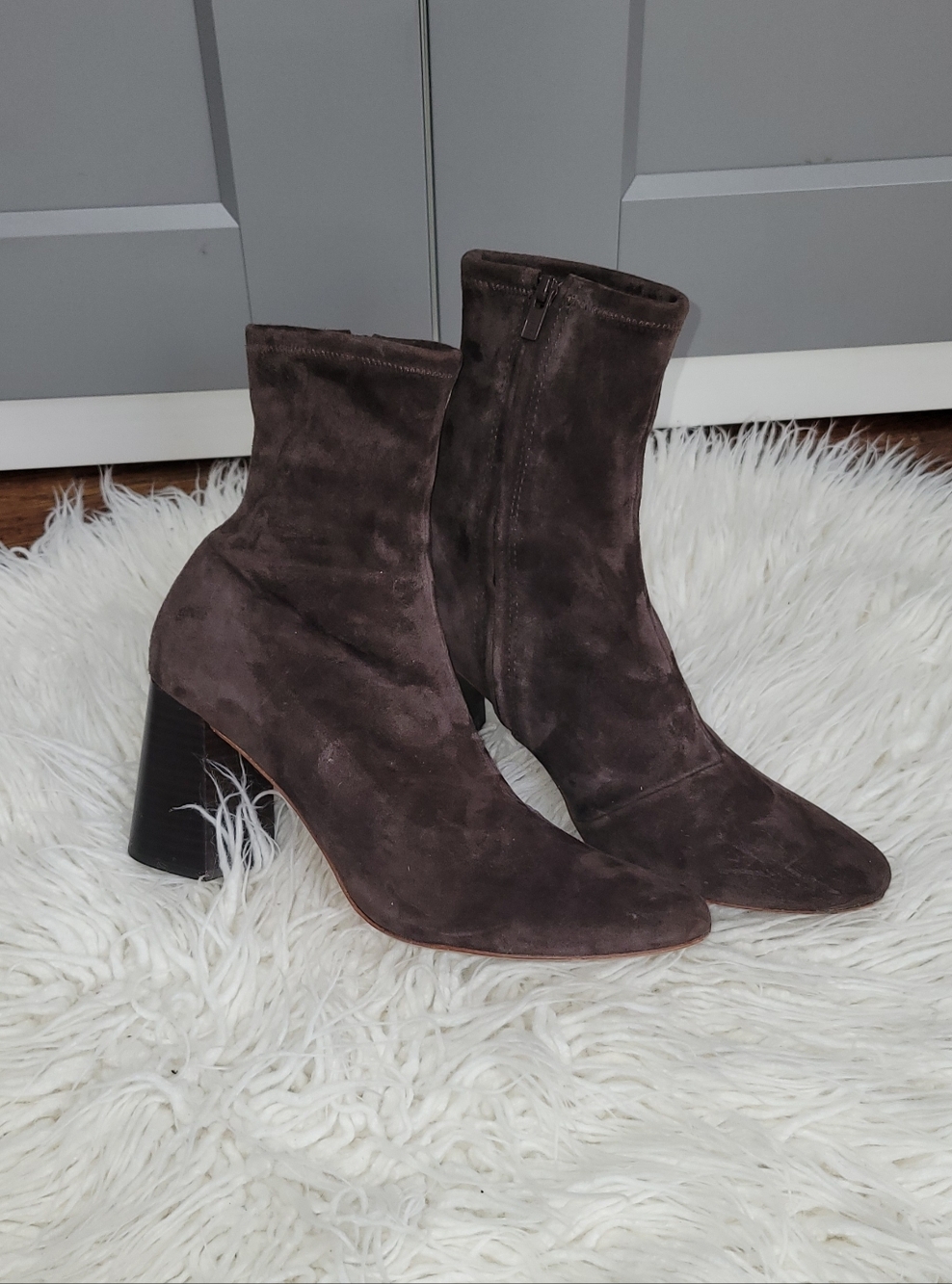 Loffler Randall Suede Ankle Boots in Dark Brown - Women's Fashion Boot - Picture 3 of 13